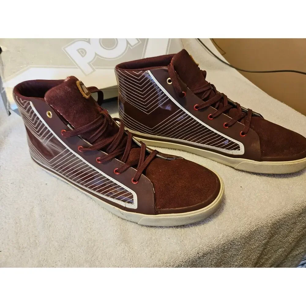PONY Feed The Cat Mid Burgundy Grey Red Mens Size 14 ML017UGR Sneakers